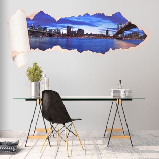 Vinilos papel rasgado 3d horizonte manhattan Vinilos papel rasgado 3d horizonte manhattan