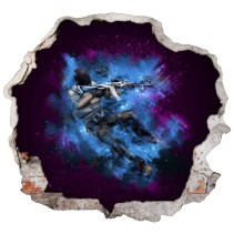 Vinilo agujero 3d paredes counter strike cs go