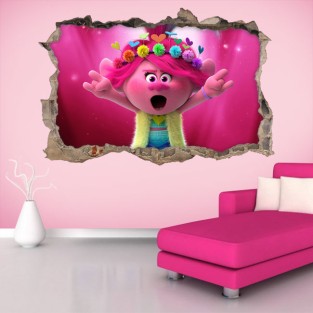 Vinilos decorativos agujero 3d trolls