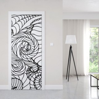 Vinilos puertas dibujos líneas abstractas
