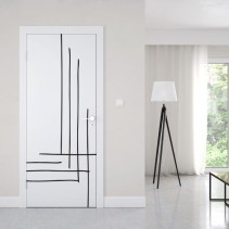 Vinilos puertas dibujos trazos contemporáneos