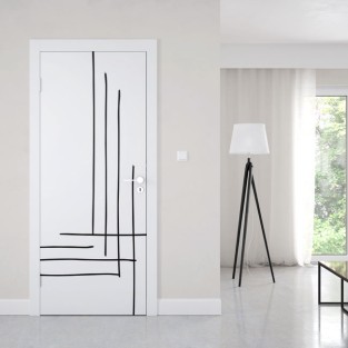 Vinilos puertas dibujos trazos contemporáneos Vinilos puertas dibujos trazos contemporáneos