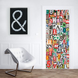 Vinilos para puertas y armarios collage de letras Vinilos para puertas y armarios collage de letras