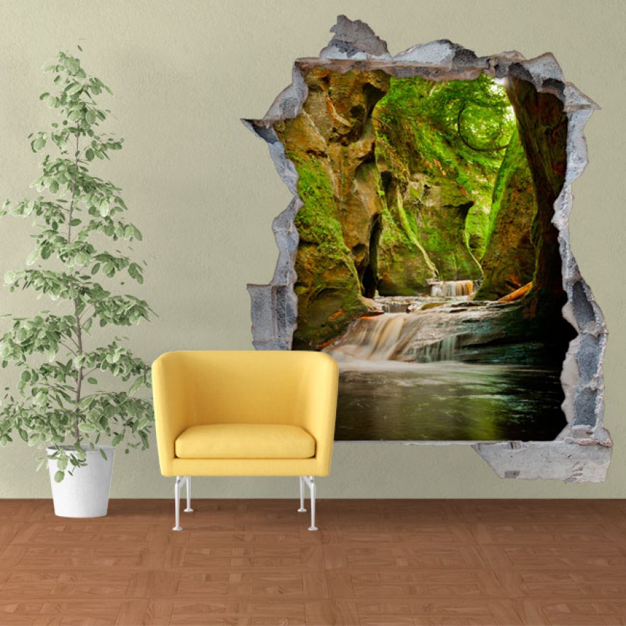 Vinilos agujero 3d cascadas finnich glen escocia
