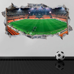 Vinilos agujero 3d panorámica mestalla valencia club de fútbol Vinilos agujero 3d panorámica mestalla valencia club de fútbol