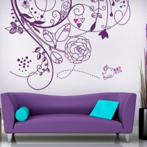 Vinilos pared flores de amor