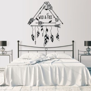 Vinilos pared frase wild y free estilo boho Vinilos pared frase wild y free estilo boho