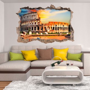 Vinilos agujero 3d pared coliseo roma Vinilos agujero 3d pared coliseo roma