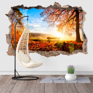 Vinilos paredes 3d atardecer en el campo Vinilos paredes 3d atardecer en el campo