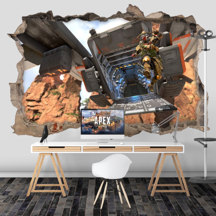 Vinilo agujero 3d paredes apex legends