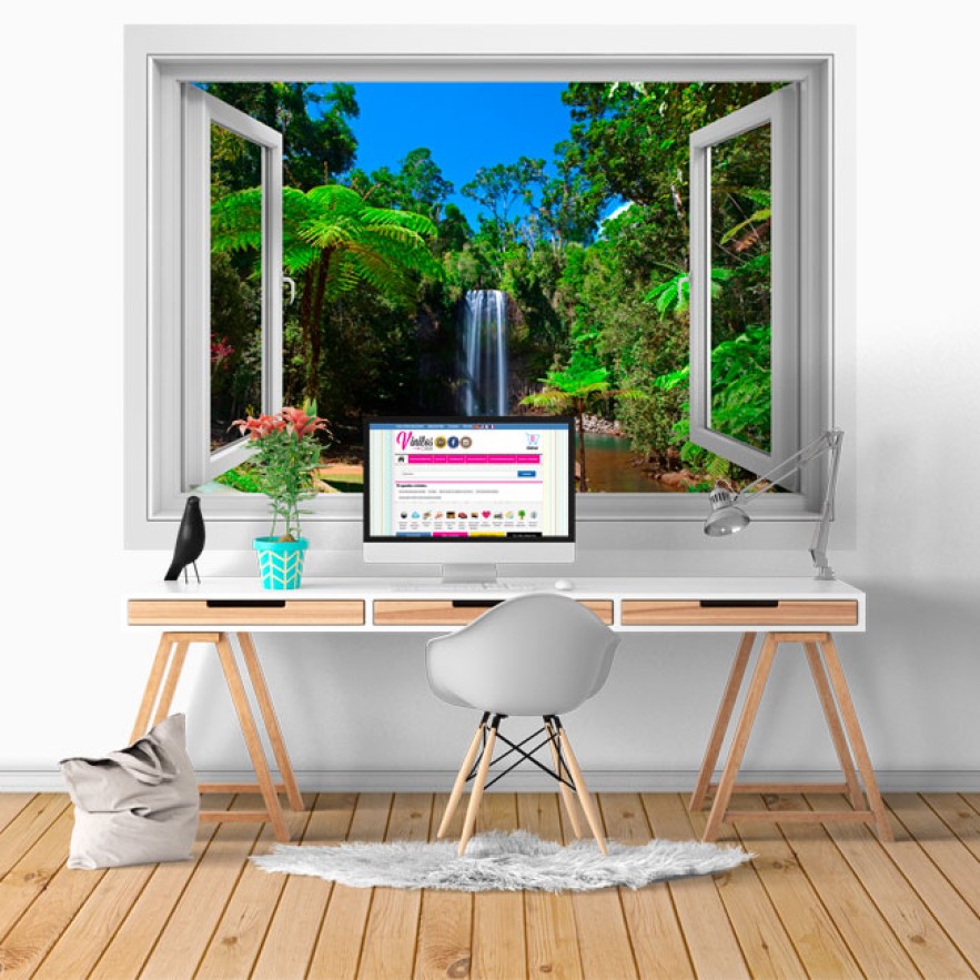 Vinilos efecto ventanas 3d cataratas millaa millaa australia