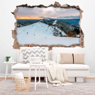 Vinilo agujeros 3d invierno montañas eslovenia