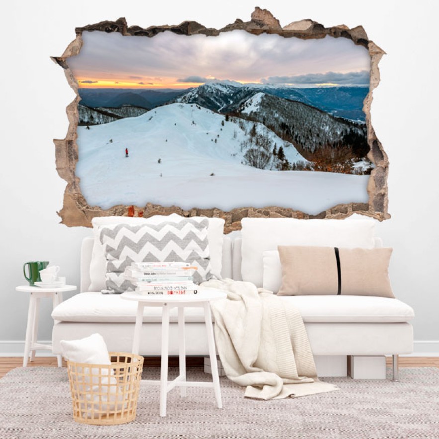 Vinilo agujeros 3d invierno montañas eslovenia