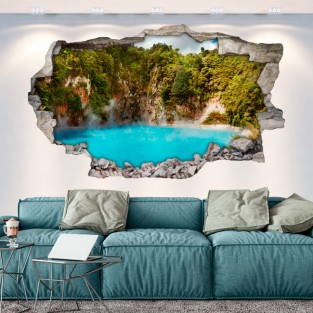 Vinilos agujero 3d lago cráter del infierno nueva zelanda