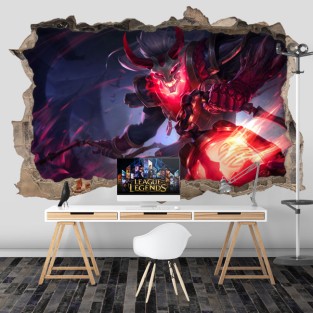 Vinilo agujero 3d paredes league of legends Vinilo agujero 3d paredes league of legends