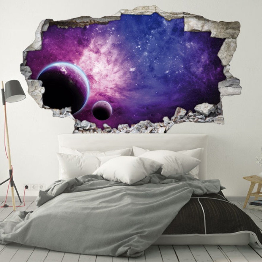Vinilosagujero 3d planetas y galaxia