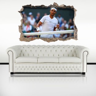 Vinilos agujero pared 3d tenis rafa nadal