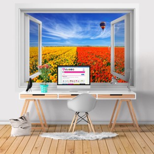 Vinilos ventana árbol flor de cerezo 3d Vinilos ventana árbol flor de cerezo 3d