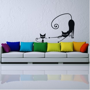 Vinilos decorativos silueta gatos paredes Vinilos decorativos silueta gatos paredes