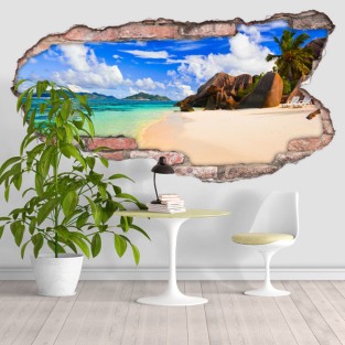 Vinilos agujero 3d playa anse source d'argent seychelles Vinilos agujero 3d playa anse source d'argent seychelles
