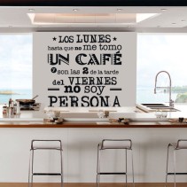 Vinilos decorativos cocina texto el café del lunes