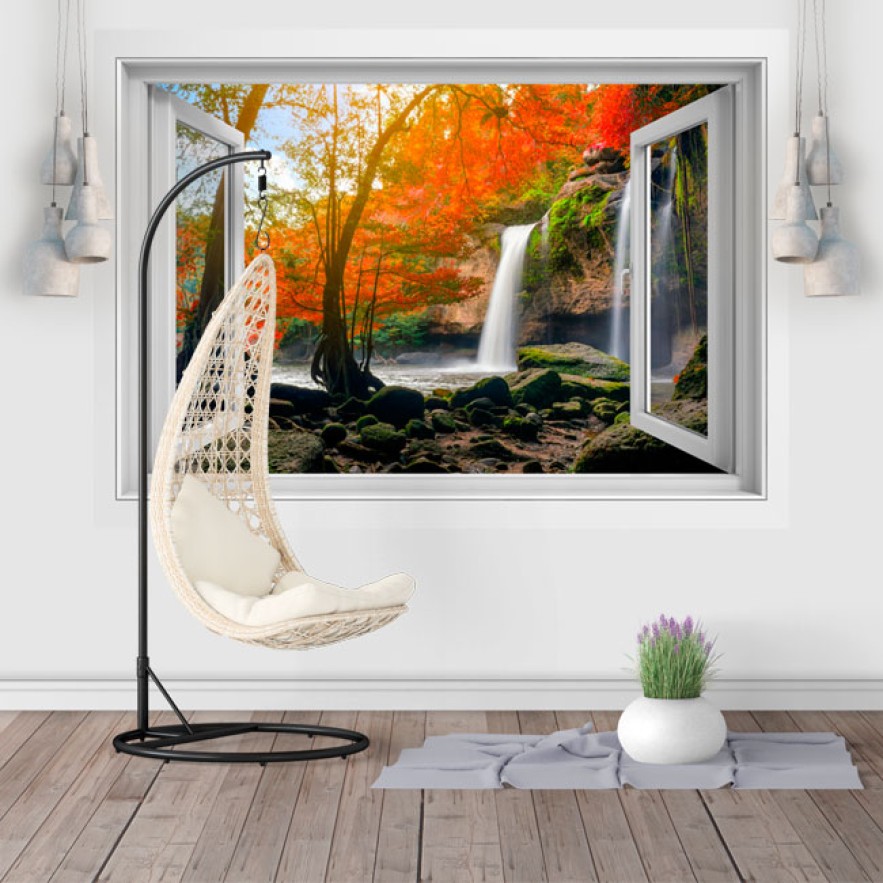 Vinilos ventana 3d cascadas heo suwat