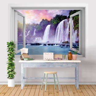 Vinilos efecto ventanas 3d cataratas ban gioc detian