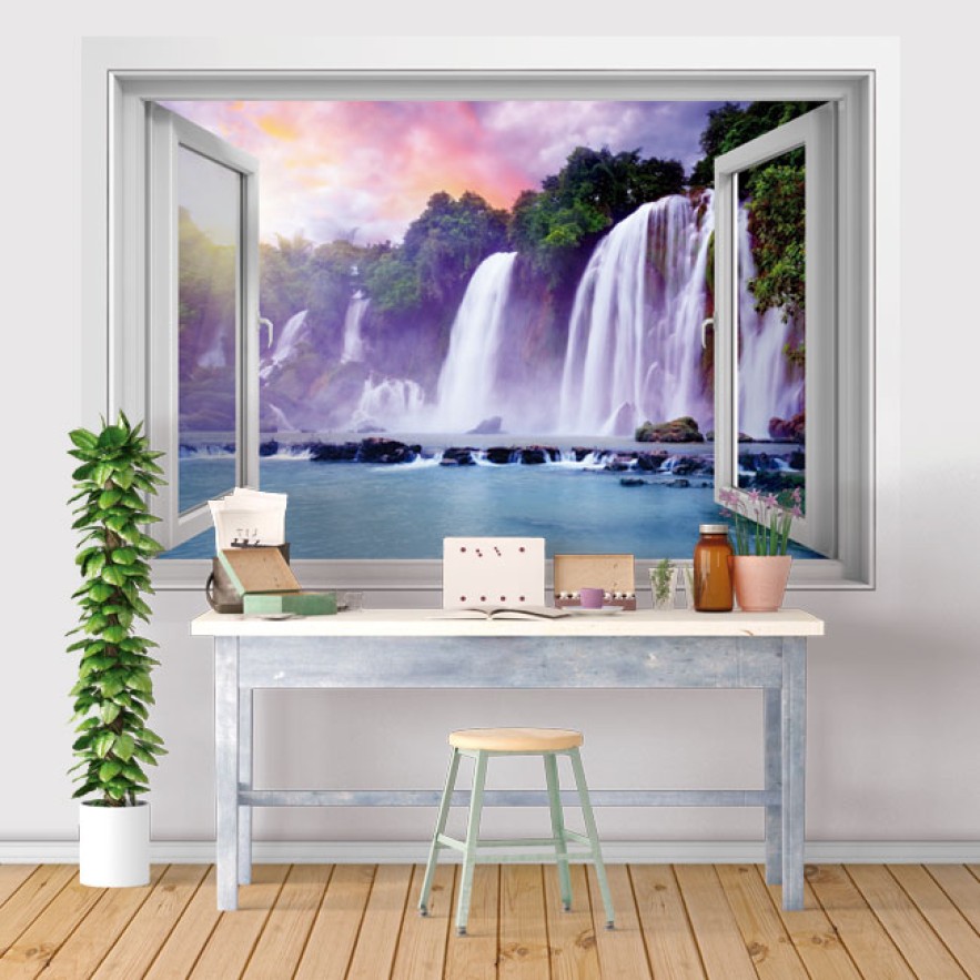 Vinilos efecto ventanas 3d cataratas ban gioc detian