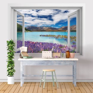 Vinilos ventanas 3d lago tékapo nueva zelanda Vinilos ventanas 3d lago tékapo nueva zelanda