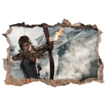 Vinilo videojuego agujero 3d lara croft tomb raider definitive edition
