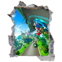 Vinilo decorativo agujero 3d videojuego mario kart 8
