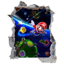 Vinilo agujero 3d videojuego super mario galaxy