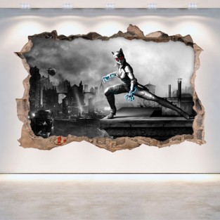 Vinilo agujero 3d videojuego batman arkham city