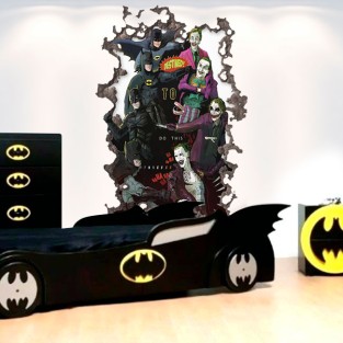 Vinilos decorativos agujero 3d batman y joker