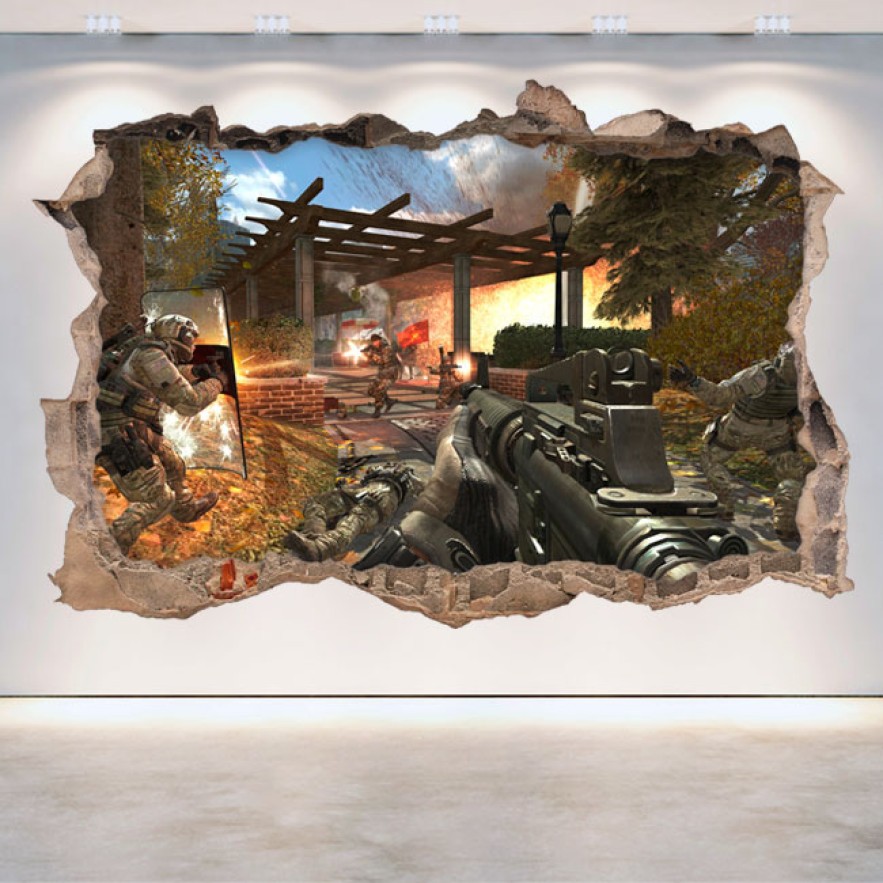 Vinilo decorativo 3d videojuego call of duty modern warfare 3