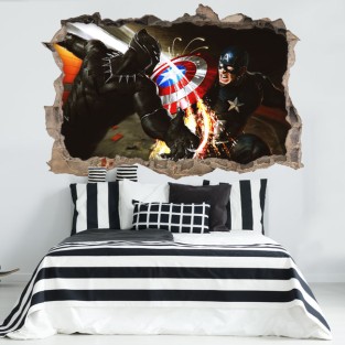 Vinilos agujero 3d capitán américa civil war Vinilos agujero 3d capitán américa civil war