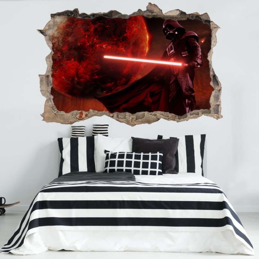 Vinilos agujero 3d darth vader star wars