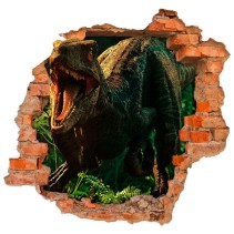 Vinilos pared agujero 3d dinosaurio jurassic park