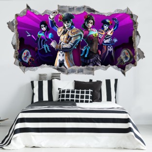Vinilo agujero 3d fortnite skins día de los muertos
