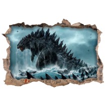 Vinilos y pegatinas agujero 3d godzilla