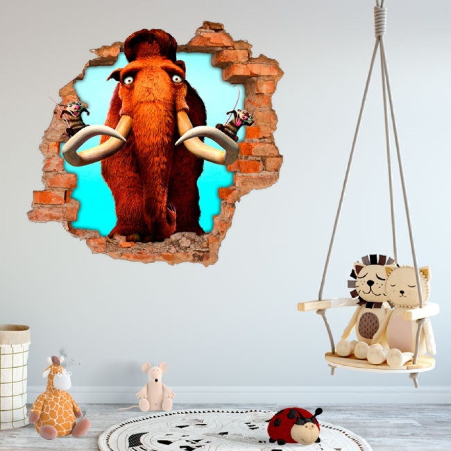 Vinilo agujero 3d manny ice age el gran cataclismo