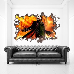 Vinilos decorativas agujero 3d joker