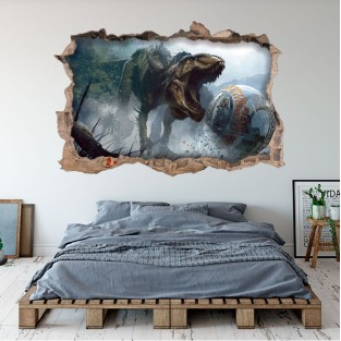Vinilos y pegatinas pared 3d jurassic park