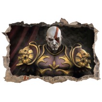 Vinilo decorativo agujero 3d kratos god of war throne