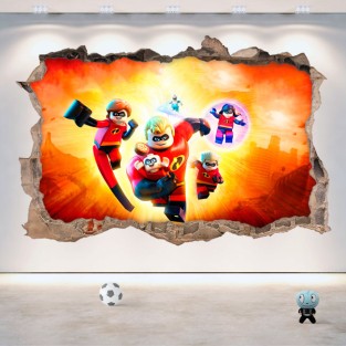 Vinilos agujero 3d lego los increíbles 2 edit