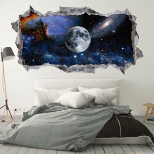 Vinilos agujero 3d luna en el espacio Vinilos agujero 3d luna en el espacio