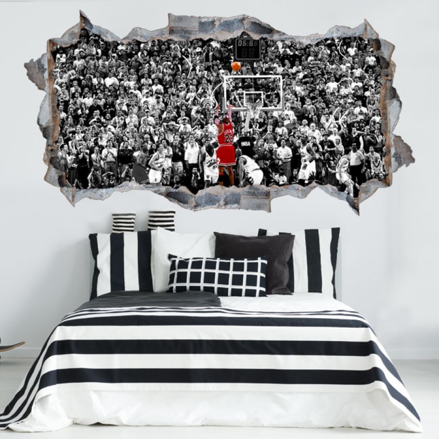 Vinilos y pegatinas agujero 3d michael jordan