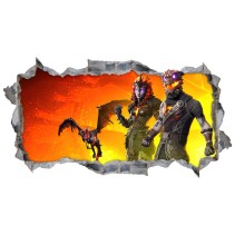 Vinilo decorativo 3d pared rota videojuego fortnite
