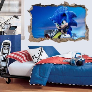 Vinilos y pegatinas agujero 3d sonic Vinilos y pegatinas agujero 3d sonic