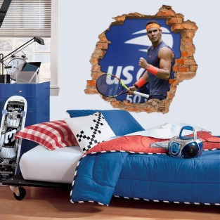 Vinilos agujero 3d tenis rafael nadal
